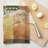 Linge De Cuisine Botte de cowboy Rustique Cheval tournesol Wagon (Quart Plié)