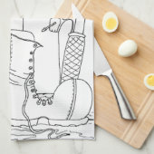 Linge De Cuisine bottes cyrilliques serbes (Quart Plié)