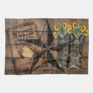 Linge De Cuisine Bottes Russe Texas Star Western Pistol Cowboy