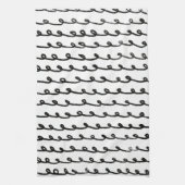 Linge De Cuisine Boucles d'encre Lignes à main chic noir et blanc (Vertical)