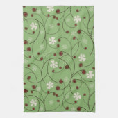 Linge De Cuisine Boucles et fleurs abstraites. (Vertical)