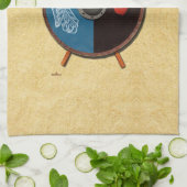 Linge De Cuisine Bouclier viking et axes (Plié)