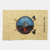 Linge De Cuisine Bouclier viking et axes (Horizontal)