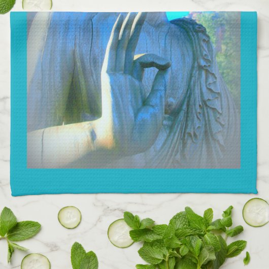 Linge De Cuisine bouddha bleu (Plié)