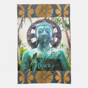 Linge De Cuisine Bouddha Turquoise Hawaïen Photo Citation Paix Styl