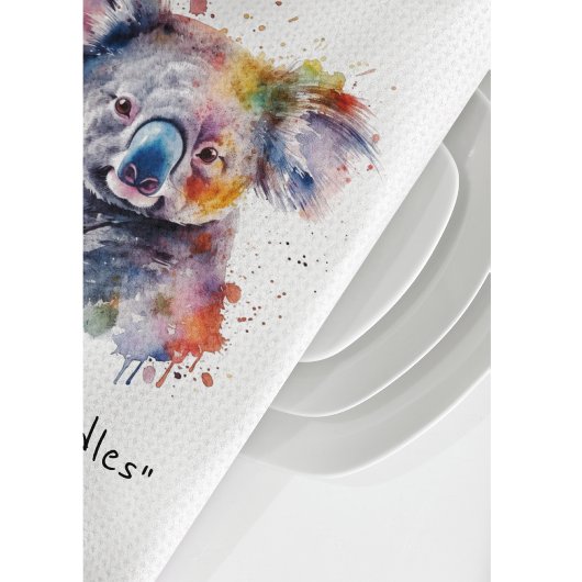 Linge De Cuisine Bouddles Koala en couleur, personnalisé