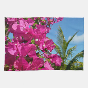 Linge De Cuisine Bougainvilliers et palmiers paysage tropical