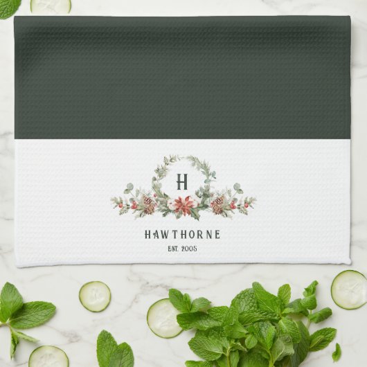 Linge De Cuisine Boughs de Noël Monogram (Plié)