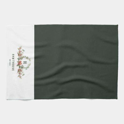 Linge De Cuisine Boughs de Noël Monogram (Horizontal)