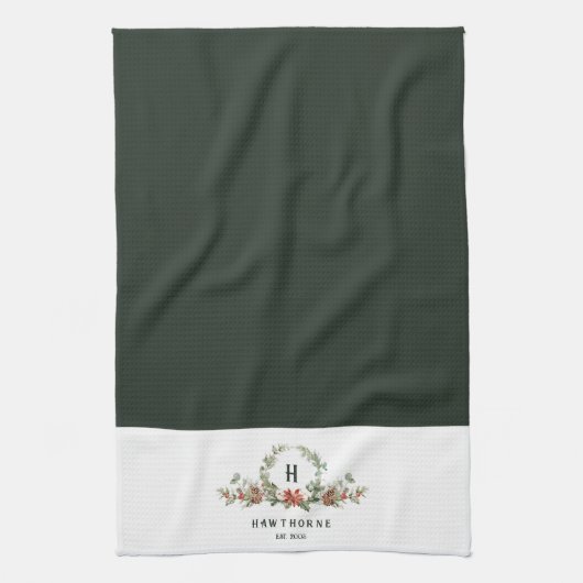 Linge De Cuisine Boughs de Noël Monogram (Vertical)