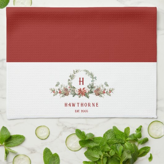 Linge De Cuisine Boughs de Noël Monogram (Plié)