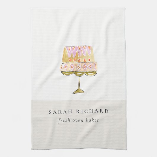 Linge De Cuisine Boulangerie de gâteau couleur pastel minimum (Vertical)