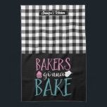Linge De Cuisine Boulangeries Funky Bakers Gonna Bake Black Blanc P<br><div class="desc">Drôle et serviette de cuisine cool pour rendre la cuisine plus amusante. Cadeau personnalisé pour la famille et les amis qui aiment la cuisine, la cuisson et essayer une nouvelle recette dans la cuisine. Customisez le libellé qui convient à votre occasion. Vous pouvez utiliser l'outil de conception pour modifier davantage...</div>