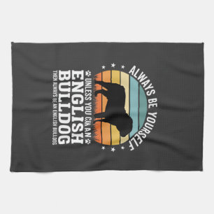 Linge De Cuisine Bouldog Anglais Coucher de Soleil Soyez Vous-Même