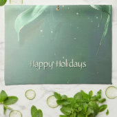 Linge De Cuisine Boule de Noël Verte Fête (Plié)