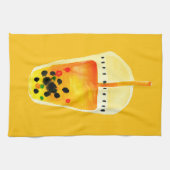 Linge De Cuisine Boule de thé boba aquarelle art (Horizontal)