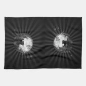 Linge De Cuisine Boule Disco Mirror sur noir (Horizontal)