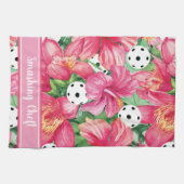 Linge De Cuisine 🌺 🌴 Boule tropicale à l'hibiscus, avec texte (Horizontal)