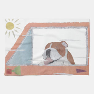 Linge De Cuisine Bouledogue anglais, bouledogue rouge, art de chien