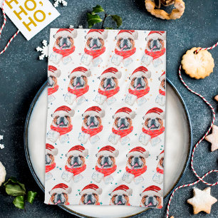 Linge De Cuisine Bouledogue Anglais Race de Chien Noël