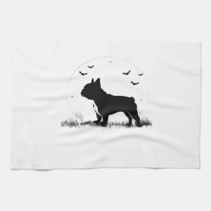 Linge De Cuisine Bouledogue français Chien � Silhouette de lune d'H