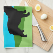 Linge De Cuisine Bouledogue français de ciel bleu (Quart Plié)