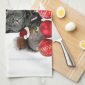 Linge De Cuisine Bouledogue français de Noël (Quart Plié)