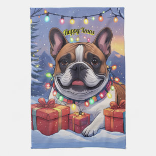 Linge De Cuisine Bouledogue français French Bulldog Noël