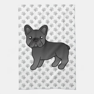 Linge De Cuisine Bouledogue Français Noir Chien de Dessin Animé Mig