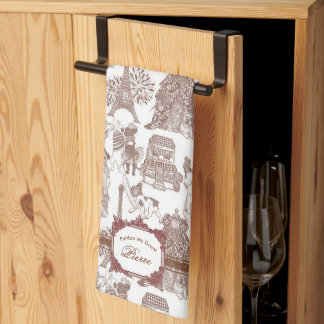 Linge De Cuisine BOULEDOGUE FRANÇAIS Toile Sépia