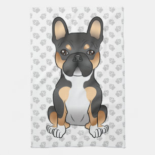Linge De Cuisine Bouledogue Français Tricolore Noir Frenchie Chien