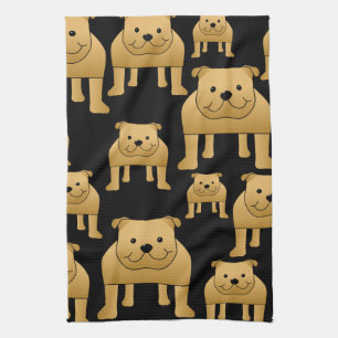 Linge De Cuisine Bouledogues rouges sur le noir