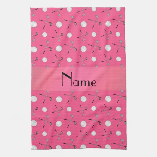 Linge De Cuisine Boules de golf roses nommées personnalisées (Vertical)