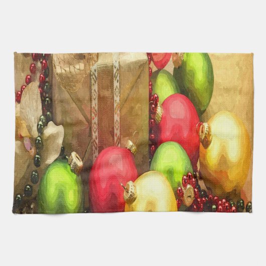 Linge De Cuisine Boules de Noël (Horizontal)