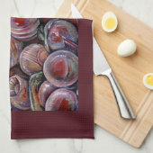 Linge De Cuisine Boules de Noël rouges (Quart Plié)