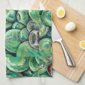 Linge De Cuisine Boules de Noël vertes (Quart Plié)