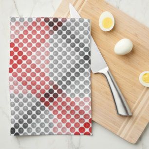 Linge De Cuisine Boules ou trous noirs à rouges, carrés croisés
