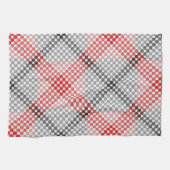 Linge De Cuisine Boules ou trous noirs à rouges, carrés croisés (Horizontal)