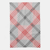 Linge De Cuisine Boules ou trous noirs à rouges, carrés croisés (Vertical)