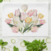 Linge De Cuisine Bouquet Aquarelle Pastel Tulip (Plié)