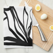 Linge De Cuisine Bouquet Blanc : Abstrait blanc & noir (Quart Plié)