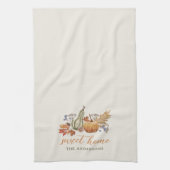 Linge De Cuisine Bouquet Citrouille d'automne Nom de famille (Vertical)