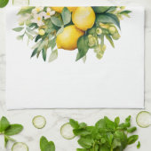 Linge De Cuisine Bouquet de citrons aux fleurs blanches (Plié)