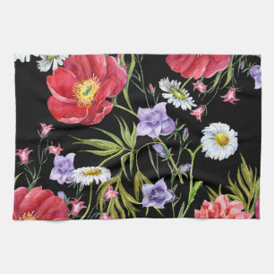 Linge De Cuisine Bouquet de fleurs d'aquarelle : Motif sans couture