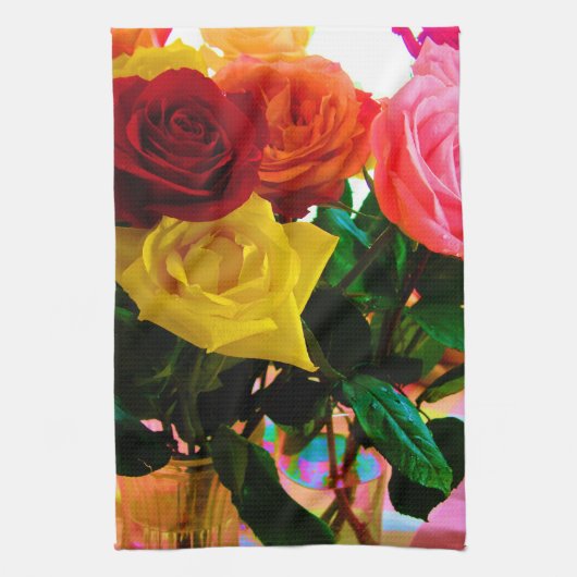 Linge De Cuisine bouquet de fleurs de rose (Vertical)