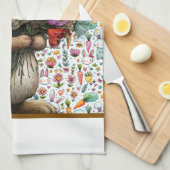 Linge De Cuisine Bouquet de lapin de Pâques (Quart Plié)