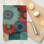 Linge De Cuisine Bouquet de myrtille patchwork bleu de ferme (Quart Plié)