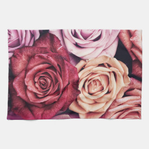 Linge De Cuisine Bouquet de roses roses