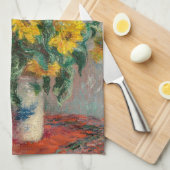 Linge De Cuisine Bouquet de tournesols par Monet Art impressionnist (Quart Plié)