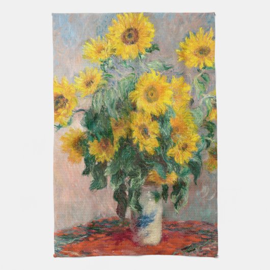 Linge De Cuisine Bouquet de tournesols par Monet Art impressionnist (Vertical)